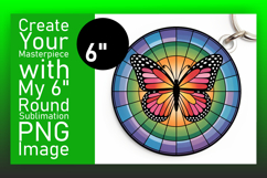 Vibrant Round Design Car Coaster PNG , Butterfly Product Image 1