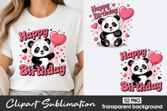 Panda Happy Birthday Clipart PNG Product Image 1