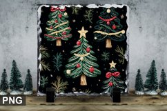 Christmas Tree Square Sublimation Slate Design Product Image 1