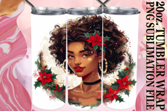 Cheerful Mornings 20oz tumbler wrap, Xmas Girl Product Image 1