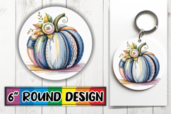Radiant Keychain Circle Style, Pumpkin Watercolor Product Image 1