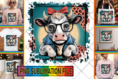 Cozy TSHIRT Sublimation Art PNG, Cute Cow Product Image 1