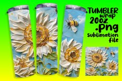 Vibrant 3D Floral Kaleidoscope Tumbler Wrap 20oz Product Image 1