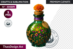 Magical Potion Bottles PNG, Fantasy Witchcraft Clipart witch Product Image 1