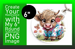 Sophisticated Circle Design Coaster PNG , Cute Cow Product Image 1