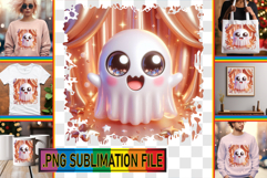 BRIGHT PNG Sublimation Magic, 3D Cute Ghost Product Image 1