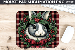Watercolor Rabbit Mouse Pad Sublimation - Christmas PNG Product Image 1