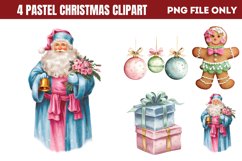 Pastel Christmas Sublimation Clipart PNG Product Image 1