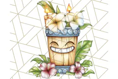 Tropical Tiki Friends PNG Clipart, Cute Summer Art Product Image 5