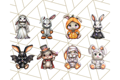 Halloween Bunny Clipart, Cute Bunnies in Costumes PNG Product Image 5