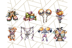 Spooky Carnival Characters Clipart PNG, Halloween Clipart Product Image 5