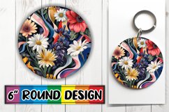 Botanical Bloom Keychain Sublimation Design Product Image 1