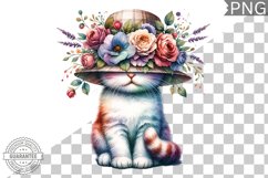 Floral Crown Cat Sublimation Clipart Bundle Product Image 8