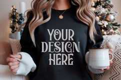 Black Gildan 18500 Sweatshirt Mockup, Unisex mockups Product Image 1