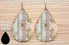 Unique Teardrop EARRINGS Design, Gold Flower Product Image 1