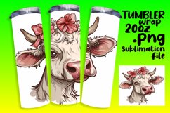 Whimsical Farm Cow Watercolor Tumbler Wrap - 20oz Product Image 1