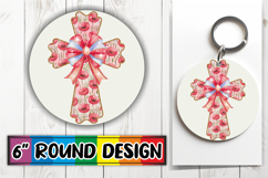 Luminous Circle Coasters Sublimation, Flower Cross Product Image 1