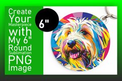 Colorful Abstract Dog Round Design Keychain Art Product Image 1