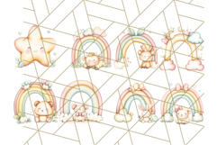 Pastel Plushie Rainbow Clipart PNG, Nursery Baby Animals Png Product Image 5