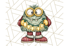 Christmas Monster Clipart, Funny Holiday Creature PNG Art Product Image 5