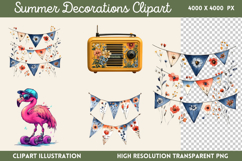 Summer Decorations Clipart PNG Product Image 1