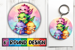 Radiant Round Coaster Design PNG, Cute Animals Product Image 1