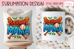Baseball Mama T-shirt and mug PNG sublimation design Product Image 6