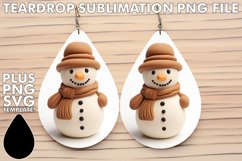 Clay Effect Snowman 3D Teardrop Earring Design Product Image 1