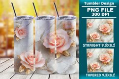 3D Rose Tumbler 20oz skinny wrap design, Tumbler design Product Image 1