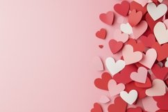 Valentine Mockup Background, Valentine Flat Lay, Hearts PNG Product Image 1