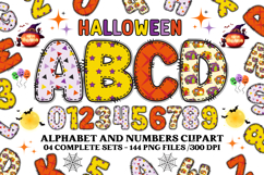 Halloween Alphabet png clipart, halloween letters doodle Product Image 1