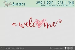 Valentine Welcome Heart SVG - PNG, DXF, EPS, SVG, Cut File Product Image 2