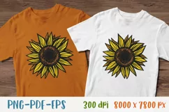 Sunflower PNG Sunflower clipart Sunflower shirt Sublimation Product Image 1