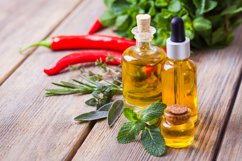 Three small glasses with essential oils Product Image 1