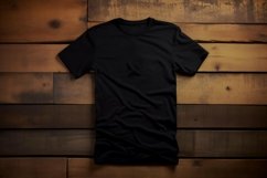 Black T-shirt Mockup Flat Lay Product Image 1