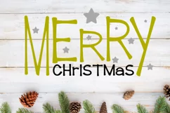 Merry Christmas with stars, Christmas pillow sign shirt SVG Product Image 2