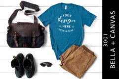 Men&#039;s Deep Teal Bella Canvas 3001 Mockup T-Shirt Stylish Product Image 1