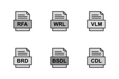Set Of File Formats Icons Product Image 1