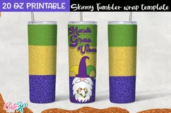 Mardi gras vibes 20 Oz. Skinny Tumbler Product Image 1