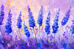 Lavender Flowers Painting Background Wallpaper Product Image 1