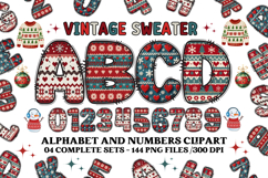 Christmas Alphabet png clipart, christmas doodle letters Product Image 1