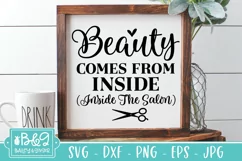 Hair Salon SVG - Beauty Comes From Inside - Hairdresser SVG Product Image 1