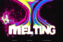 Psychedelic Melting Text Graphic for Design Projects Product Image 1
