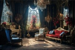 Luxurious vintage living room interior with chandelier Product Image 1