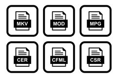 Set Of File Formats Icons Product Image 1