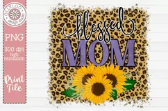 Blessed Mom | Sunflower Leopard Sublimation Product Image 2