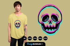 Glitch Skull Illustration for T-Shirt Design Product Image 1