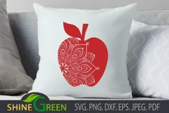Teacher SVG - Floral Apple Mandala SVG EPS PNG DXF Product Image 3