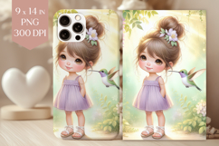 Spring Hummingbird Girl Phone Case PNG Product Image 1