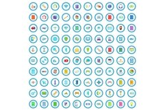 100 software icons set, cartoon style Product Image 1